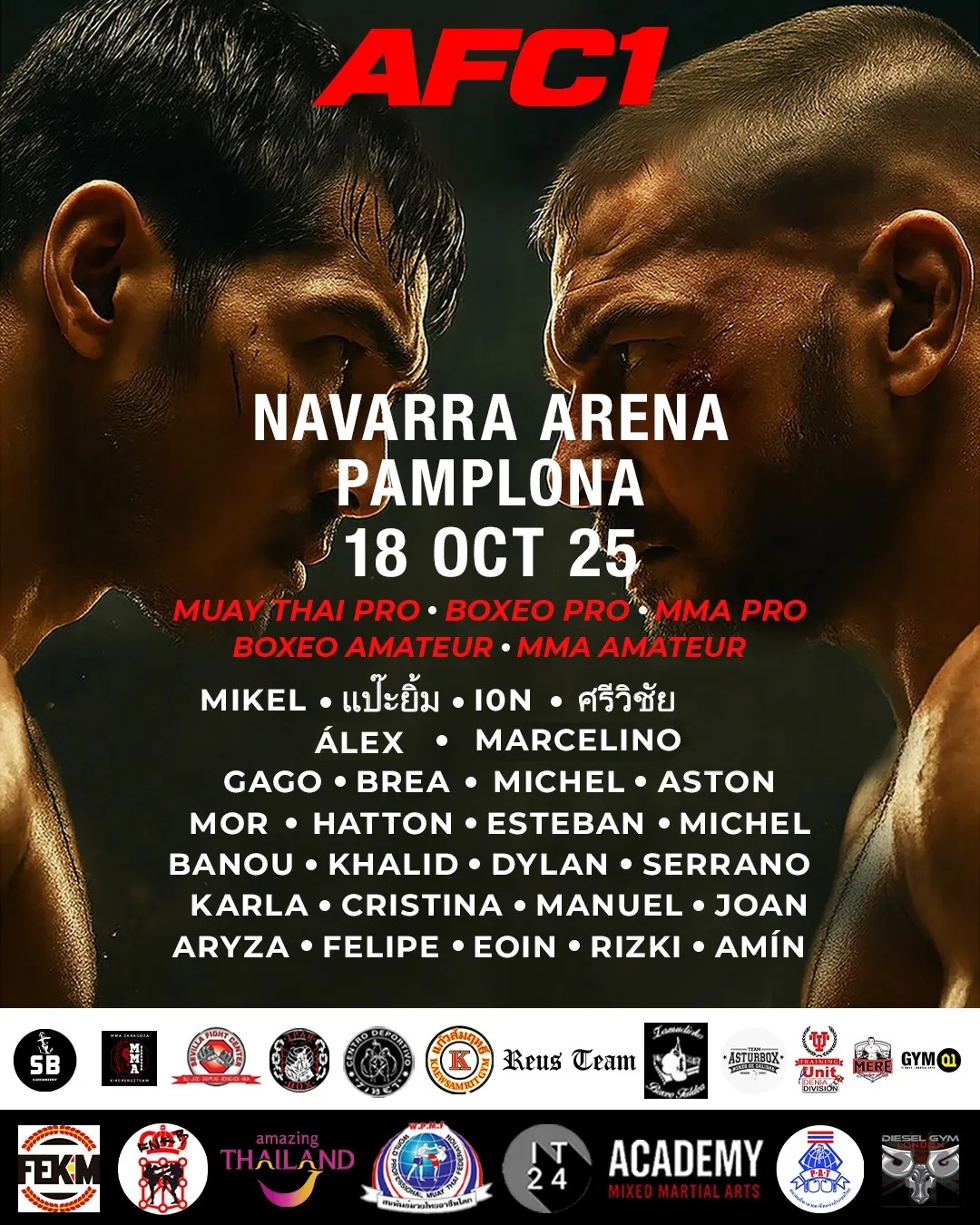 Noche histórica en el Navarra Arena: Mikel Fernández peleará por el título oficial del estadio Omnoi de Bangkok